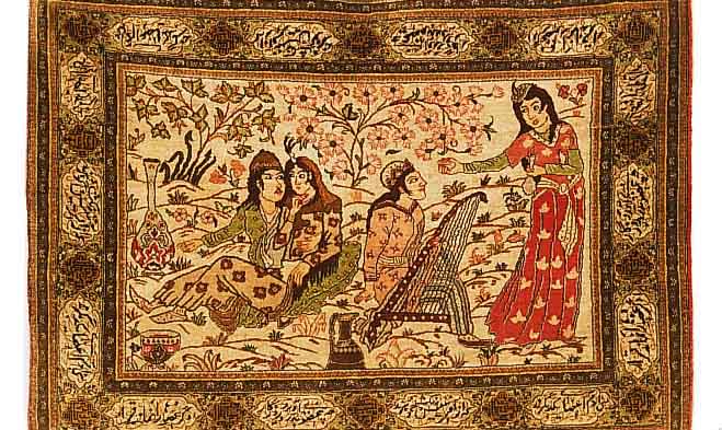 GHOM SEIDE.PERSIEN VCA 115 X 84 CM..REINE NA TURSEIDE.EHZ 1-2.CA 50 JAHRE.