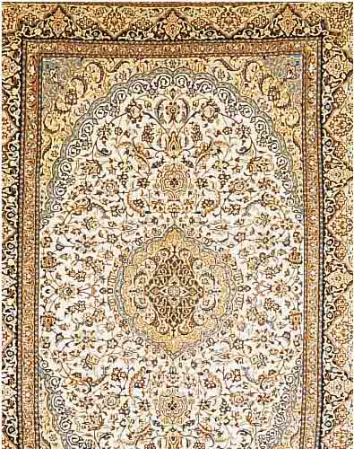 NAIN,PERSIEN CA 415 X 295 CM..FLOR WOLLE MIT SEIDE.EHZ 3.CA 10 JAHRE.
