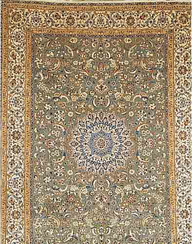 NAIN,PERSIEN CA 341 X 248 CM.,FLOR KORKWOLLE MIT SEIDE.EHZ 2.CA 10 JAHRE.