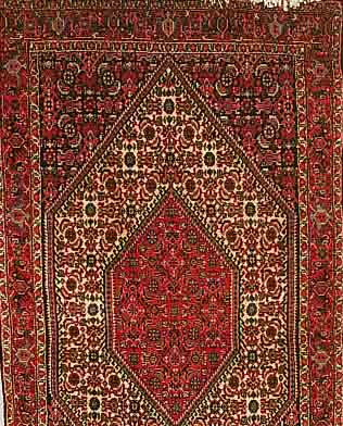 BIDJAR,PERSIEN CA 145 X 87 CM..FLOR WOLLE. EHZ 2.CA 10 JAHRE.