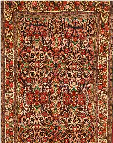 BIDJAR,PERSIEN CA 219 X 132 CM..FLOR WOLLE. EHZ 2.CA 20 JAHRE.