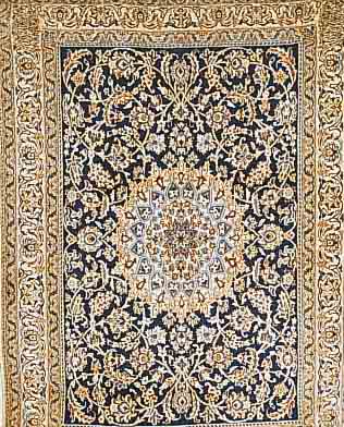 NAIN,PERSIEN CA 198 X 142 CM..FLOR WOLLE MIT SEIDE.EHZ 2.CA 5 JAHRE.