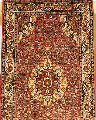 BIDJAR,PERSIEN CA 133 X 76 CM..FLOR WOLLE. EHZ 1-2.CA 10 JAHRE.