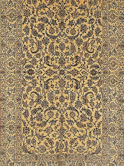 NAIN FEIN,PERSIEN CA 218 X 132 CM..KORKWOLLE MIT SEIDE.CA 1 MIO KN/QM.EHZ 1-2.