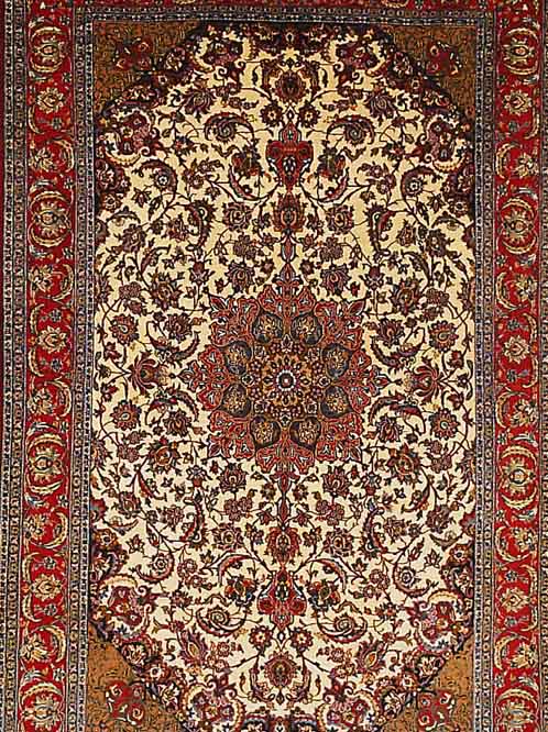 ESFAHAN FEIN,PERSIEN CA 240 X 150 CM..KORKWO LLE AUF SEIDE.CA 1 MIO KN/QM EHZ 1-2.CA 10 JAH RE.