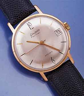 GLASHÜTTE HERRENARMBANDUHR AUTOMATIK, METALL HARTVERG., L. BER., EDELST.-BODEN GEDR., VERS. BLATT L. FL., ZENTRALROTOR, 23 ST., KAL. 67,1, RINGUNR., ...