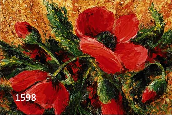 UNGER, WOLFGANG HEINZ, GEB. 1929 HALLE, STILLEBEN MIT MOHN, ÖL/MALKARTON, SIGN., CA. 18 X 24 CM, R.
