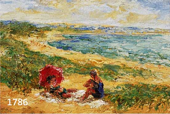 UNGER, WOLFGANG HEINZ, GEB. 1929 HALLE, AM STRAND IN DEN DÜNEN, ÖL/MALKARTON, SIGN., CA. 24 X 30 CM, R.
