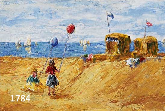 UNGER, WOLFGANG HEINZ, GEB. 1929 HALLE, SPIELENDE KINDER AM STRAND, ÖL/MALKARTON, SIGN., CA. 24 X 30 CM, R.