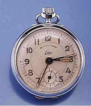 KONVOLUT: 2 TASCHENWECKER, DTSCH. PRODUKTION 1X JUNGHANS, UM 1920, EMAILBL., BRÜN. STAHL- GEH., 1X EMES, METALL VERCHR., UM 1935, BEIDE ...