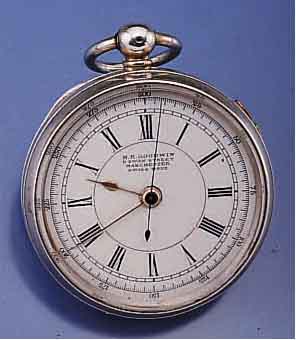 H.R. GOODWIN HERRENTASCHENUHR OFFEN, SCHLÜSSELAUFZUG, 800ER SILBER, SCHWEIZ FÜR DEN BRIT. MARKT UM 1890, EINFACHE STOPPFKT. DURCH SCHIEBER AUßEN ...