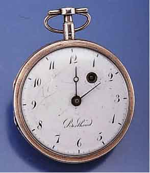 SPINDELHERRENTASCHEUHR BEZEICHNET BERTHOUD, AUF GEW. ZIFFERBL. (RISSIG) U. PLATINE, SILBER SCHWEIZ UM 1840, VERG. PLATINENW., 5-ECK- PILASTER, ...