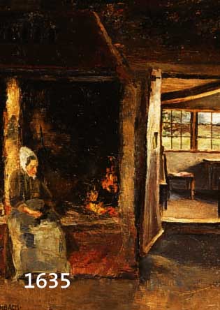 HOLLENBACH, M., WESTFÄLISCHE KÜCHE AUS DER ZEIT UM 1880, ÖL/MALKARTON, LI. U. SIGN., CA. 37 X 35 CM, R