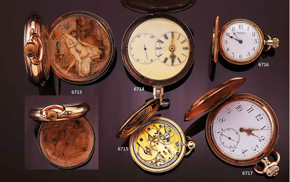 TIFFANY & CO. NY SAVONETTE DAMENTASCHEN-/AN- HÄNGEUHR, SCHWEIZ/USA UM 1891, GG 750/000, BEIDE RÄNDER KANELLIERT, BEIDE HALBSCH. SYM. GUILL., ...