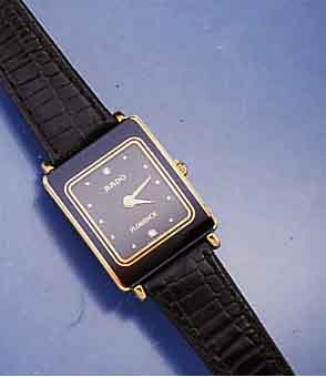 RADO DAMENARMBANDUHR MODELL FLORANCE, SCHWEIZ UM 1995, METALL HARTVERG., BOMB. SAPHIRGL. ÜBER GESAMTE UHRENBEREICH VERL., DIAMANTEN BEI 6 U. 9, ...