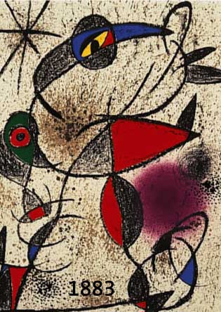 MIRO, JOAN, 1893-1983, FARBLITHOGRAPHIE AUS DER MAPPE: FERNAND MOURLOT SOUVENIRS ET PORTRAITS D'ARTISTES, VON 1972, AUFLAGE 800 EXEMPL., WVZ ...