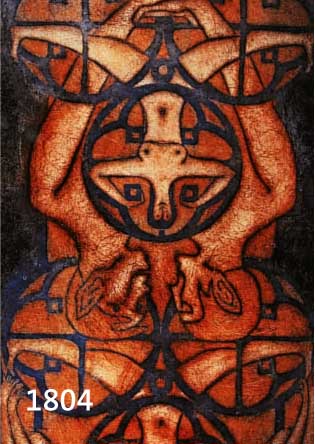 GILLICH, WALTER, GEB. 1920 HEIDELBERG, FARBLITHOGRAPHIE AUS FAUST, HANDSIGNIERT UND DAT. 71, NUM. I/XXV, CA. 113X63 CM.