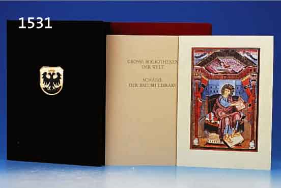 2 EXKLUSIV-AUSGABEN: GROSSE BIBLIOTHEKEN DER WELT, SCHÄTZE DER ÖSTERREICHISCHEN NATIONAL- BIBLIOTHEK, NUM. AUFLAGE 428, SCHWARZE SAMT- KASSETTE ...