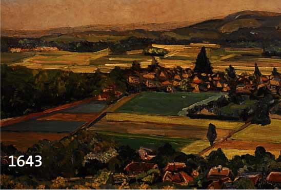 CERVIEUX, ED. (O.Ä.), FRZ. KÜNSTLER UM 1930, ANSICHT EINES DORFES, ÖL/LWD, SCHWER LESBAR SIGN. UND DAT. 1932, CA. 55 X 65 CM, R.