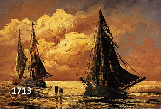 COUNE, JEAN, 1900 DÜSSELDORF-1963, SEGELBOOTE VOR DER KÜSTE UNTER WOLKIGEM HIMMEL, ÖL/LWD, SIGN., CA. 60 X 78 CM, R.