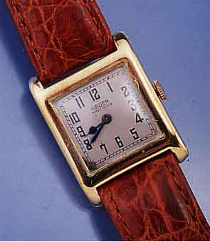 GRUEN HERRENARMBANDUHR PRECISION, SCHWEIZ/ USA UM 1930, SERIE PRECISION, GG 585/000, ORIG.-BLATT ZUM RAND ZU L. FL., GEBL. STAHL- ZEIGER, ...