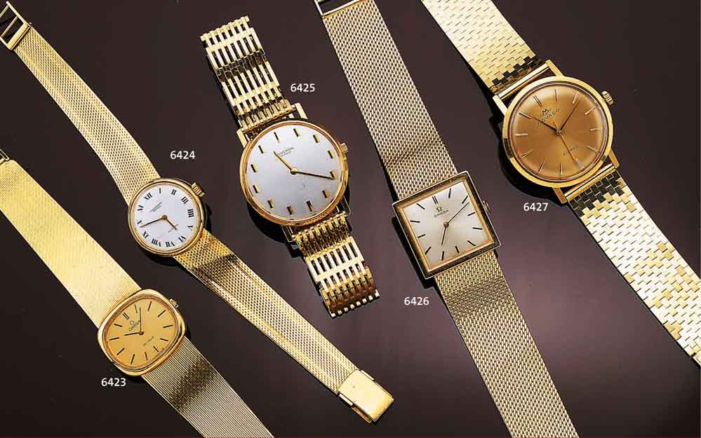 IWC DAMENGOLDBANDUHR, AUTOMATIK, SCHWEIZ UM 1971, GG 750/000, BOD. GESCHR., BEI FERTIG- ST. WASSERGESCH., KONTRASTZIFFERBL. LT. FL. BEI 8, BAND ...