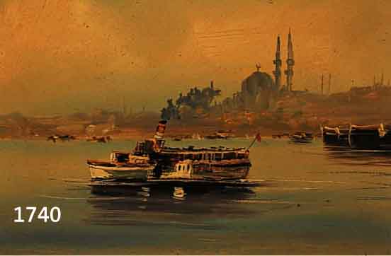 WILHELMSEN O.Ä., UM 1900, DAMPFER AM BOSPORUS, ÖL/LWD, RE. U. UNLESER- LICH SIGN., CA. 29 X 40 CM, R.
