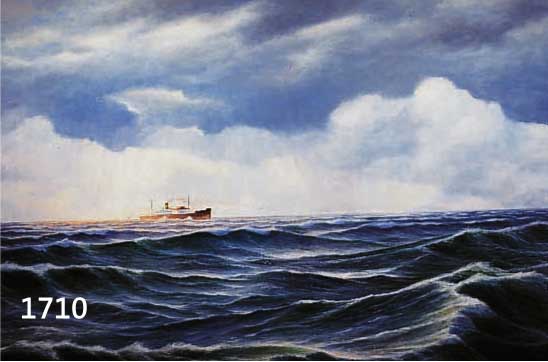 SÖRENSEN, LAURITS H., 1882-1969, QUALITÄTVOLLE DARSTELLUNG EINES DAMPFERS AUF HOHER SEE VOR KATTEGATT, ÖL/LWD, SIGN., CA. 66 X 80 CM, R., ...