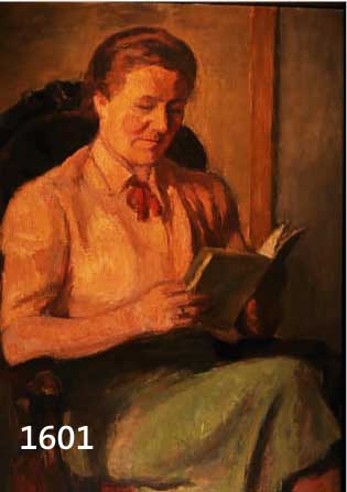 MARTIN, WILHELM, 1894 WEINGARTEN-1969 BADEN, SCHÜLER DER AKADEMIE KARLSRUHE BEI HAUEISEN, HIER: LESENDE FRAU IM SESSEL, ÖL/LWD, LI. U. SIGN., CA. ...