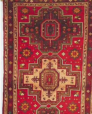 DERBENT, 261 X 139CM, EHZ 2 FLOR WOLLE, CA.40 JAHRE