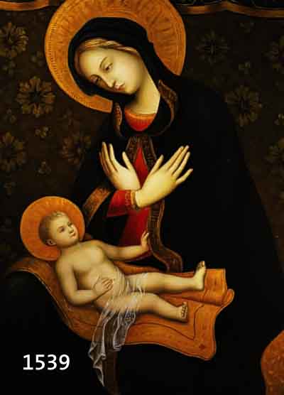 UNBEK. KÜNSTLER DES 20. JH., NACH ÄLTEREM VORBILD, MARIA MIT DEM JESUSKNABEN, ÖL/LWD., UNSIGN., CA. 90 X 60 CM, R.