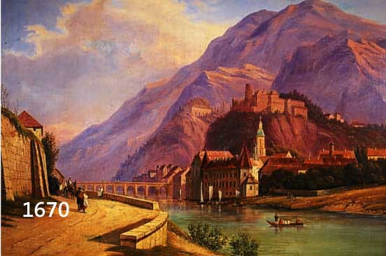 WOLFF, C., UM 1850, WOHL DEUTSCHER ROMANTI- KER, ANSICHT DES HEIDELBERGER SCHLOSSES VOM GEGENÜBERLIEGENDEN NECKARUFER, ÖL/LWD./HART- FASER, ...