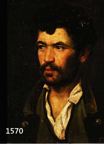 ZACH, C. ODER ÄHNLICH, KÜNSTLER DES 19. JH., SÜDLÄNDISCHER MÄNNERKOPF, ÖL/LWD./HARTFASER, L. RETUSCHIERT, SCHWER LESBAR SIGN., 48 X 38 CM, R.