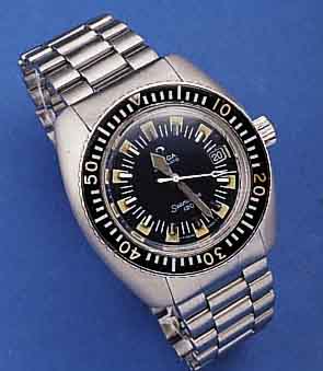 OMEGA HERRENTAUCHERUHR SEAMASTER, AUTOMATIK, AB HERST. WASSERDT. BSI 120 M, MASSIV-EDELST., BODEN U. KRONE VERSCHR., LÜN. M. 60ER TEILUNG ZUR ...