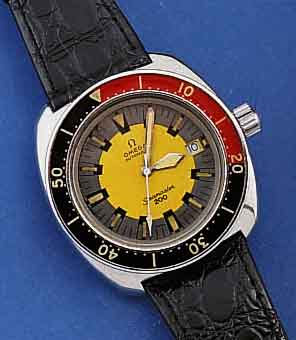 OMEGA HERRENTAUCHERUHR SEAMASTER, AUTOMATIK, AB HERST. WASSERDT. BIS 200 M, EDELSTAHL-MAS- SIV-GEH., BODEN U. KRONE VERSCHR., ZUR DEKOM- ...