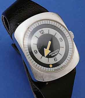 LONGINES COMET HERRENARMBANDUHR MYSTERIEUS, EDELST.-GEH. M. VERDECKTEN BANDANST.,, BODEN VERSCHR., AB HERST. WASSERGESCH., AUFW. ZEIT- ANZ. DURCH ...