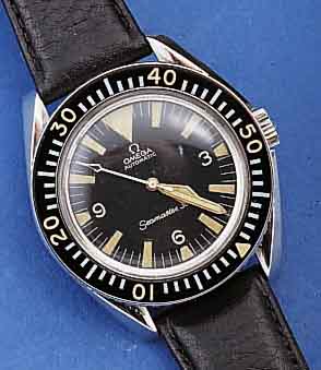OMEGA HERRENARMBANDUHR SEAMASTER 300, MASSIV EDELSTAHL, BODEN VERSCHR., AB HERST. WASSERGESCH., KONTRASTZIFFERBL. M. ZENTRALSEK. , LÜNETTE M. 60ER ...