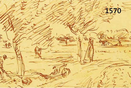 HAUEISEN, ALBERT, 1872 STUTTGART-1954 KANDEL, FELDARBEITER BEI DER ERNTE, TUSCHE- ZEICHNUNG, MITTIG UNTEN DAT. VIII 45, CA. 20 X 23 CM, PP., U.GL., ...
