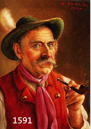 ROESSLER, WALTER, 1882 KÖNIGSBERG - 1906 MÜNCHEN, ÖL/SPANPLATTE PORTRAIT EINES HERREN MIT PFEIFE, 24 X 18CM