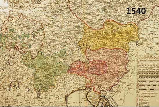 KONV. 3 ALTKOLOR. KUPFERSTICHKARTEN VON HOMANN VON ÖSTERREICH, 1.) ALTKOLOR. KUPFERSTICHKARTE VON HOMANN ERBENCA. VON HOMANN ERBENCA. 1747 S. R. ...