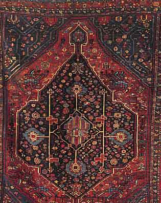 SHIRAZ, PERSIEN, 211 X 175CM, EHZ 3-4 WOLLE AUF WOLLE, UM 1890
