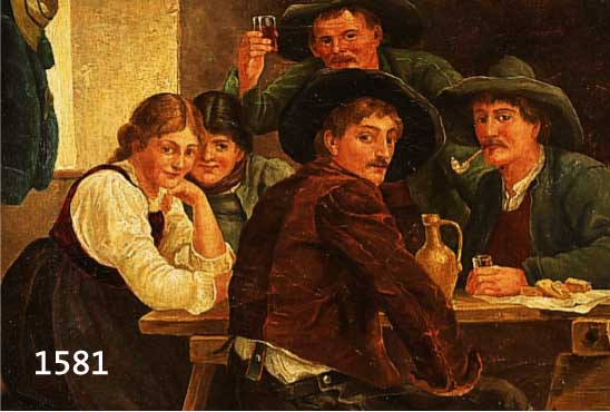 UNBEKANNTER KÜNSTLER, 19. JH. IM WIRTSHAUS, ÖL/LWD., UNSIGNIERT, 30 X 37 CM RAHMEN