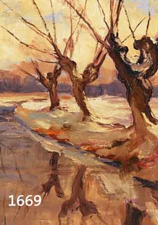 GONDORF, 2. HÄLFTE 19. JH. ÖL/LWD., WINTERLANDSCHAFT, SIGNIERT, 39 X 42 CM, RAHMEN L. BESCH.