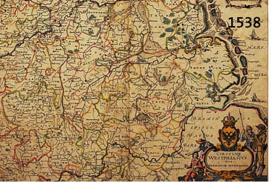 KONVOLUT VON 3 KUPFERSTICHKARTEN, CIRCULUS WESTPHALICUS SIVE GERMANIAE INERIORIS, 1.) KOLOR. KUPFERSTICHK. AUS DER DEUTSCHE REICHS HEROLD, CA. ...