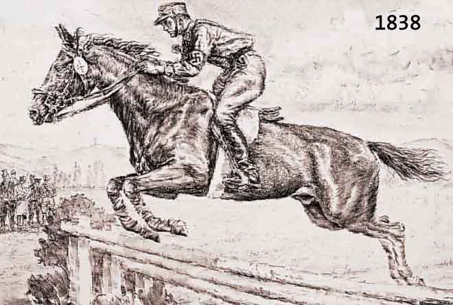 STRIEFFLER, HEINRICH, ZWEI LITHOGRAPHIEN, SPRINGREITER UND SULKI- RENNEN, HANDSIGNIERT, 20.5 X 34 CM, L. GE- BRÄUNT, ALTERSSPUREN