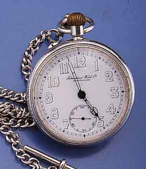 IWC HERRENTASCHENUHR OFFEN, FÜR DEN BRIT. MARKT, VERKAUFT VON STAUFFER & CO. SOGEN. PEERLESS-QUAL., ENGL. STERLINGSILBERGEH. EINSCHALENAUSF., ...
