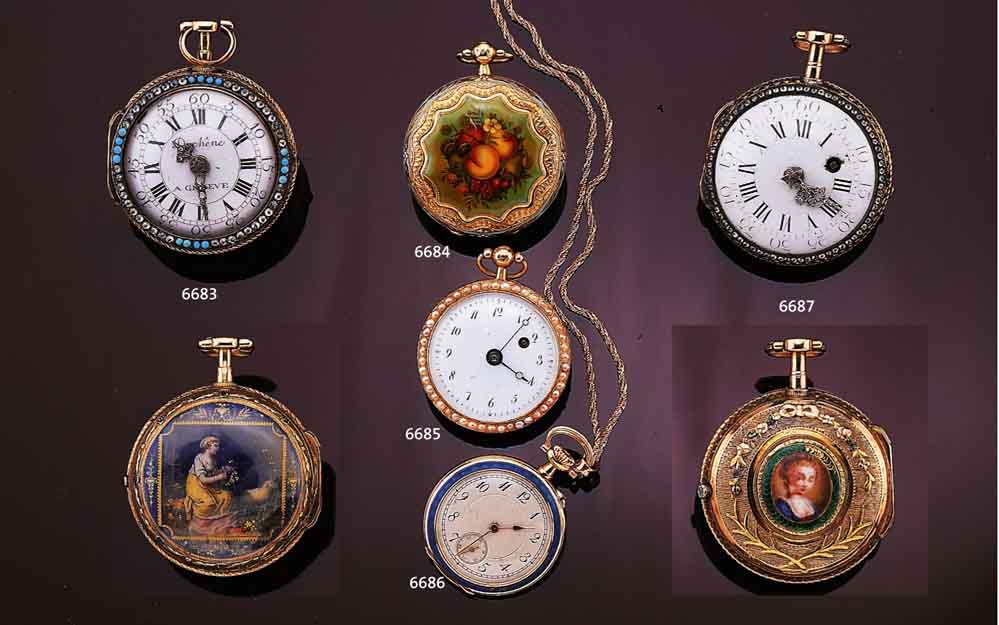 GOLDEMAILSPINDELTASCHENUHR, BEZ. BERTHOUD A PARIS, FRANKREICH UM 1795, 750/000 BICOLOR GEH. (GRÜNGOLD, RG), GLASRAND M. SCHMUCKSTEIN- BES., IM ...