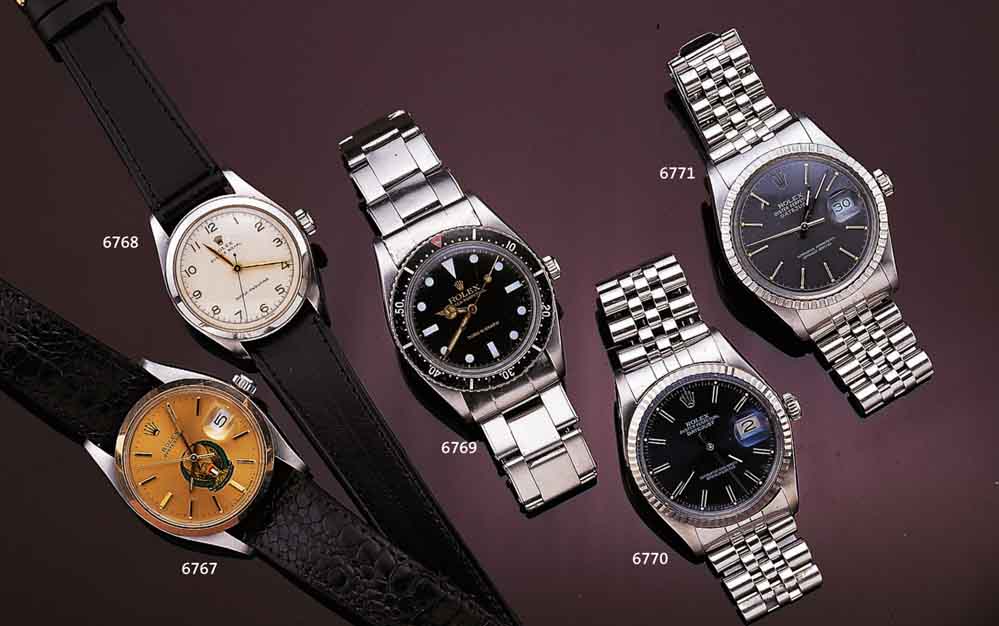 ROLEX OYSTER DATE HERRENARMBANDUHR, EDELST., BOD. U. KRONE GESCHR., BEI FERTIGST. WASSERD., MASS. GG, LÜN. (WOHL SPÄTER), NEUTR. LEDERBD., SELTENE ...