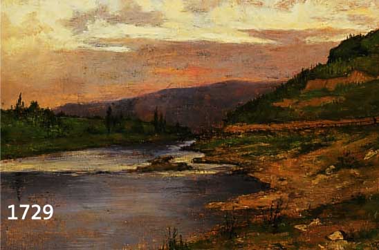 DINGER, OTTO, 1860 - 1928, FLUßLANDSCHAFT, ÖL/PAPPE, SIGNIERT, 18 X 30 CM