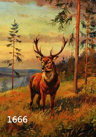 GRIMM, P.H., 20/30ER JAHRE, HIRSCH AUF WALDLICHTUNG, ÖL/SPANPLATTE, SIGNIERT, 40 X 30 CM, RAHMEN